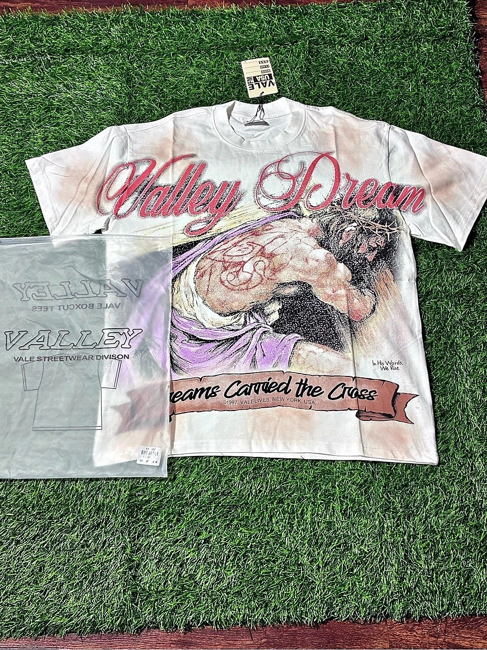VALE USA Valley Dream Carried the Cross T-Shirt Graphic Short Sleeve Tee in